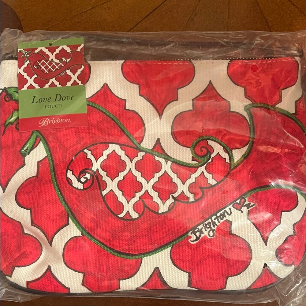 Brighton Love Dove Pouch - Red And White